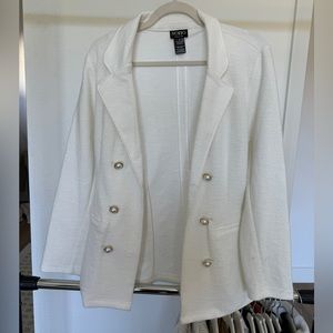 White Blazer with pearl buttons